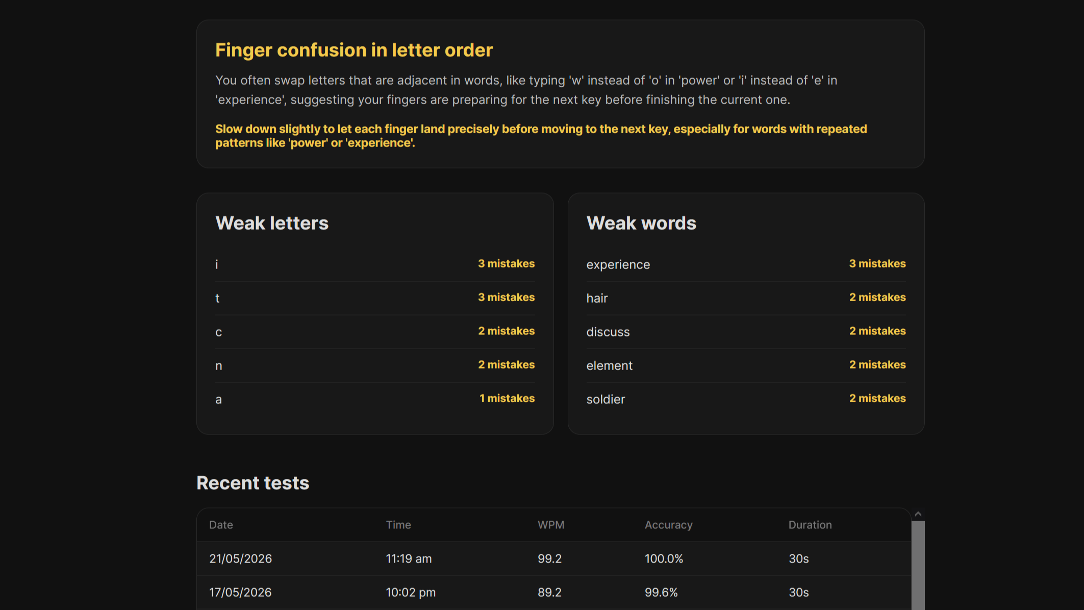 TypeSense project screenshot